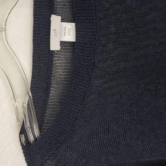 J.jill linen blend knit cover up tunic side ties navy blue one size - Picture 4 of 9